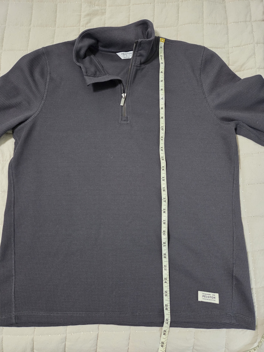 Peloton Men's Half-Zip Waffle Pullover - Dark Gray - Picture 3 of 7